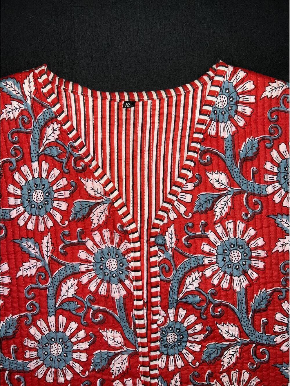 Boho Quilted Red Vest - Picture 6 of 8